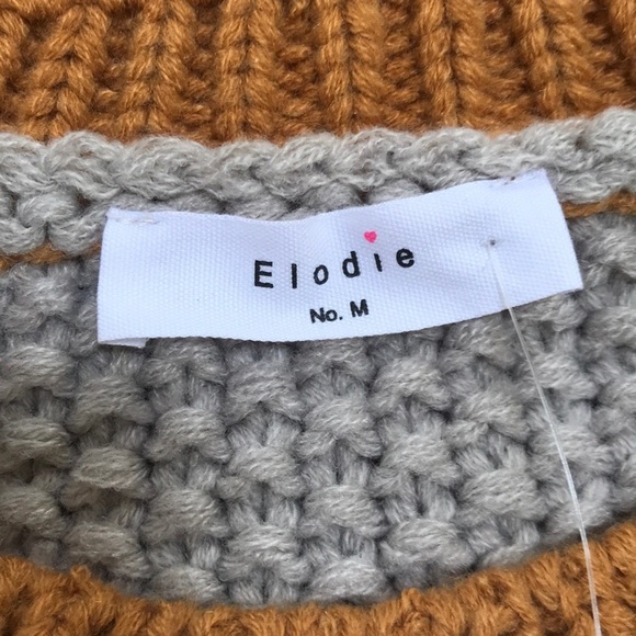 NEW! Elodie Medium grey combo knit crew sweater - Picture 5 of 8